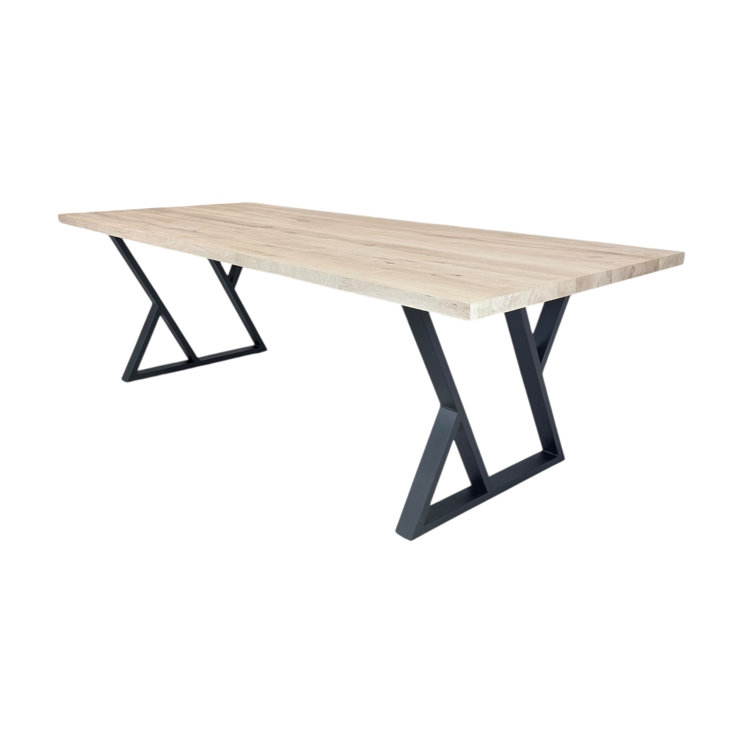 Massief eiken tafel rechthoekig met Z-poten