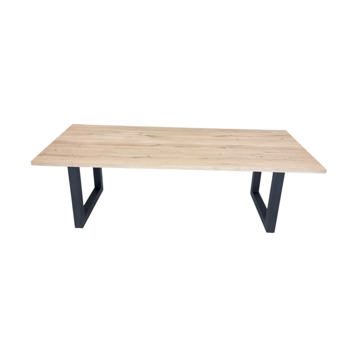 Massief eiken tafel recht met U-poten - Afbeelding 3