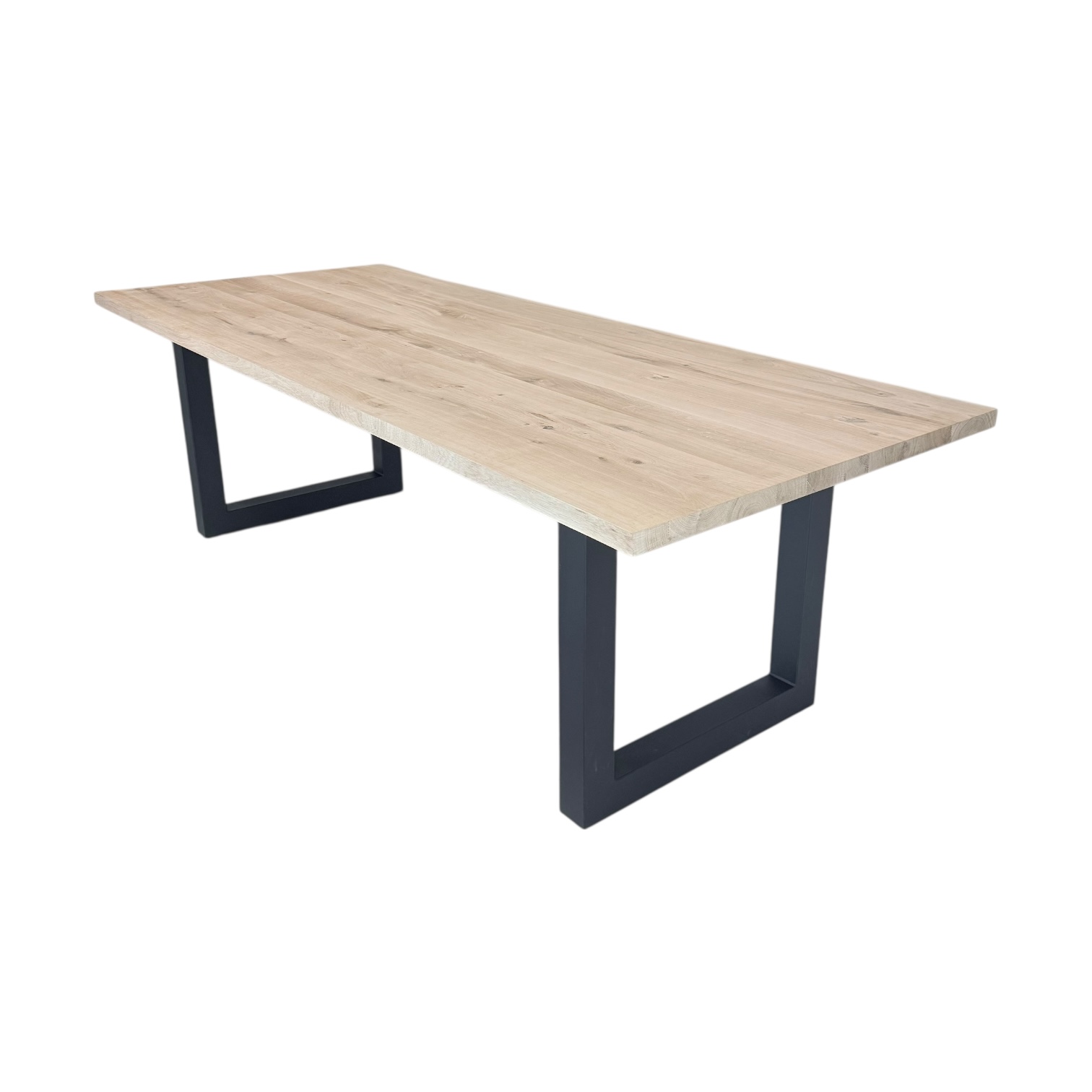 Massief eiken tafel recht met U-poten - Afbeelding 7