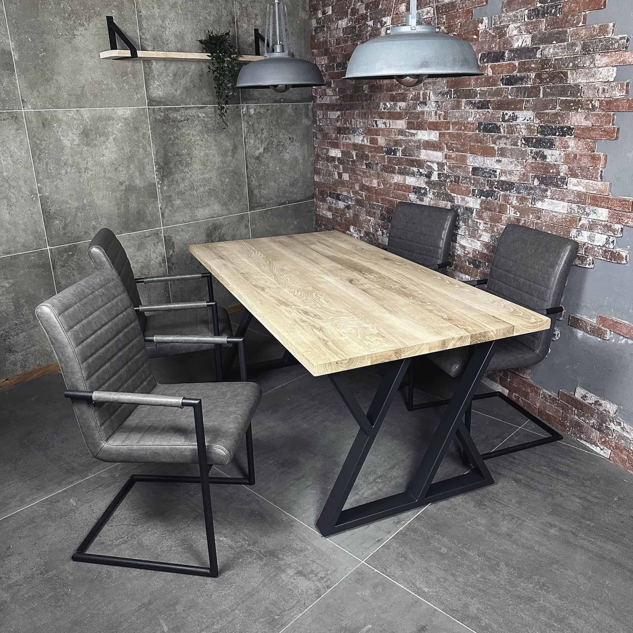 eikehouten tafel rechthoekig met Z poot 3