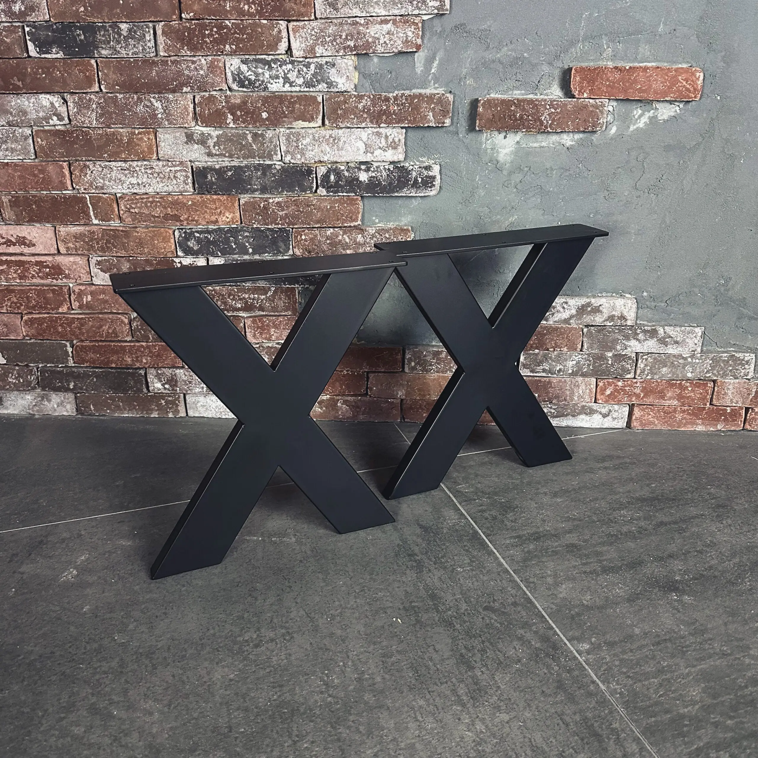 Salontafelpoot X mat zwart (1x)