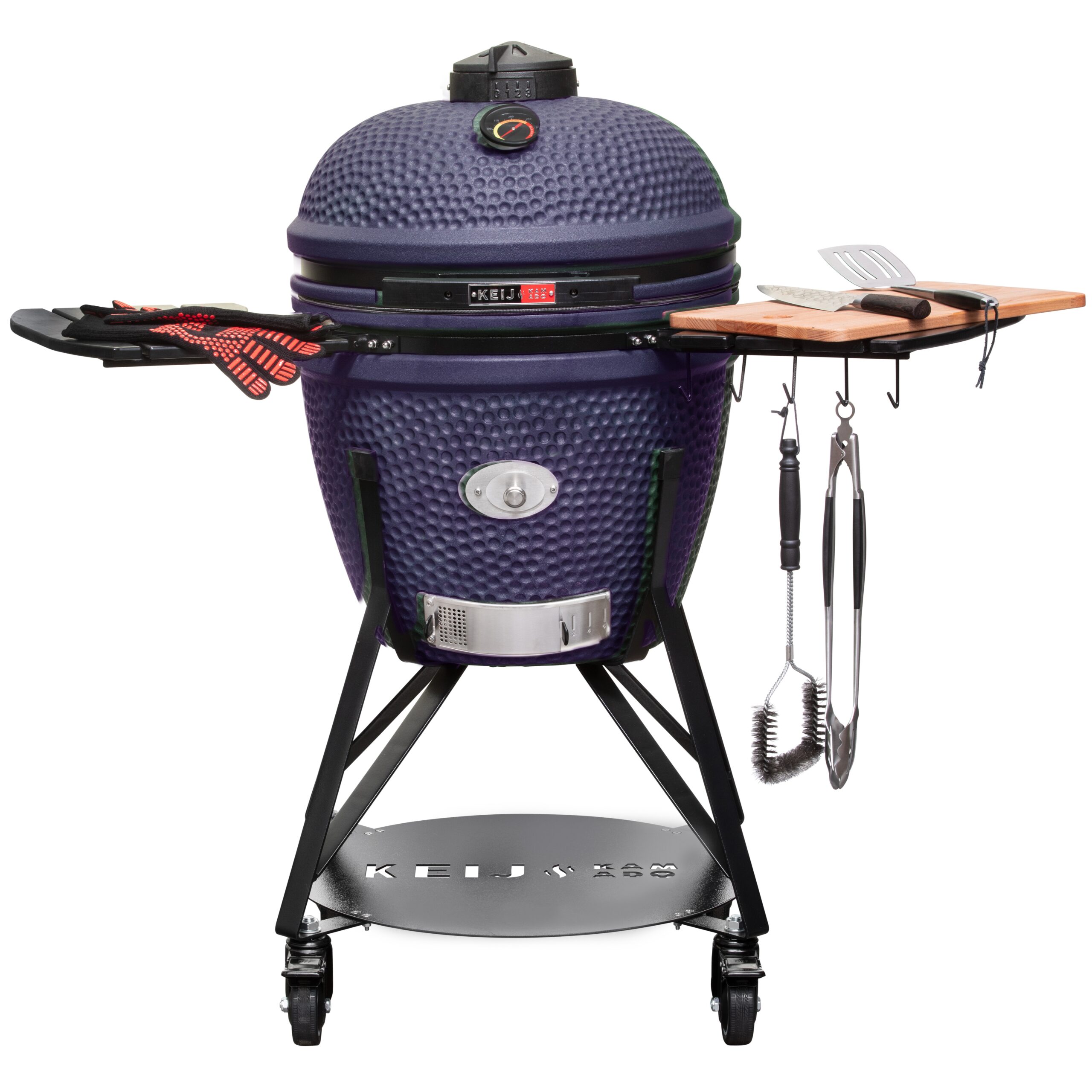 Kamado in gebruik – Keij Legend Large Blauw met accessoires