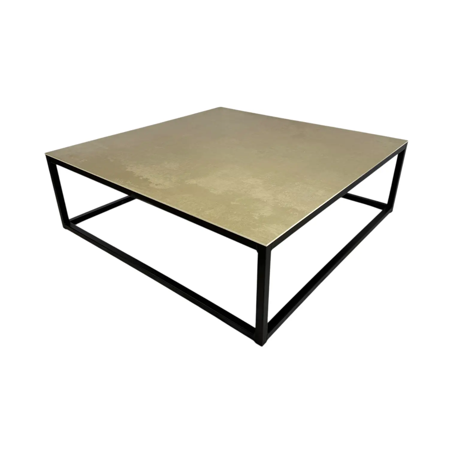 Salontafel stalen frame met beige tegel