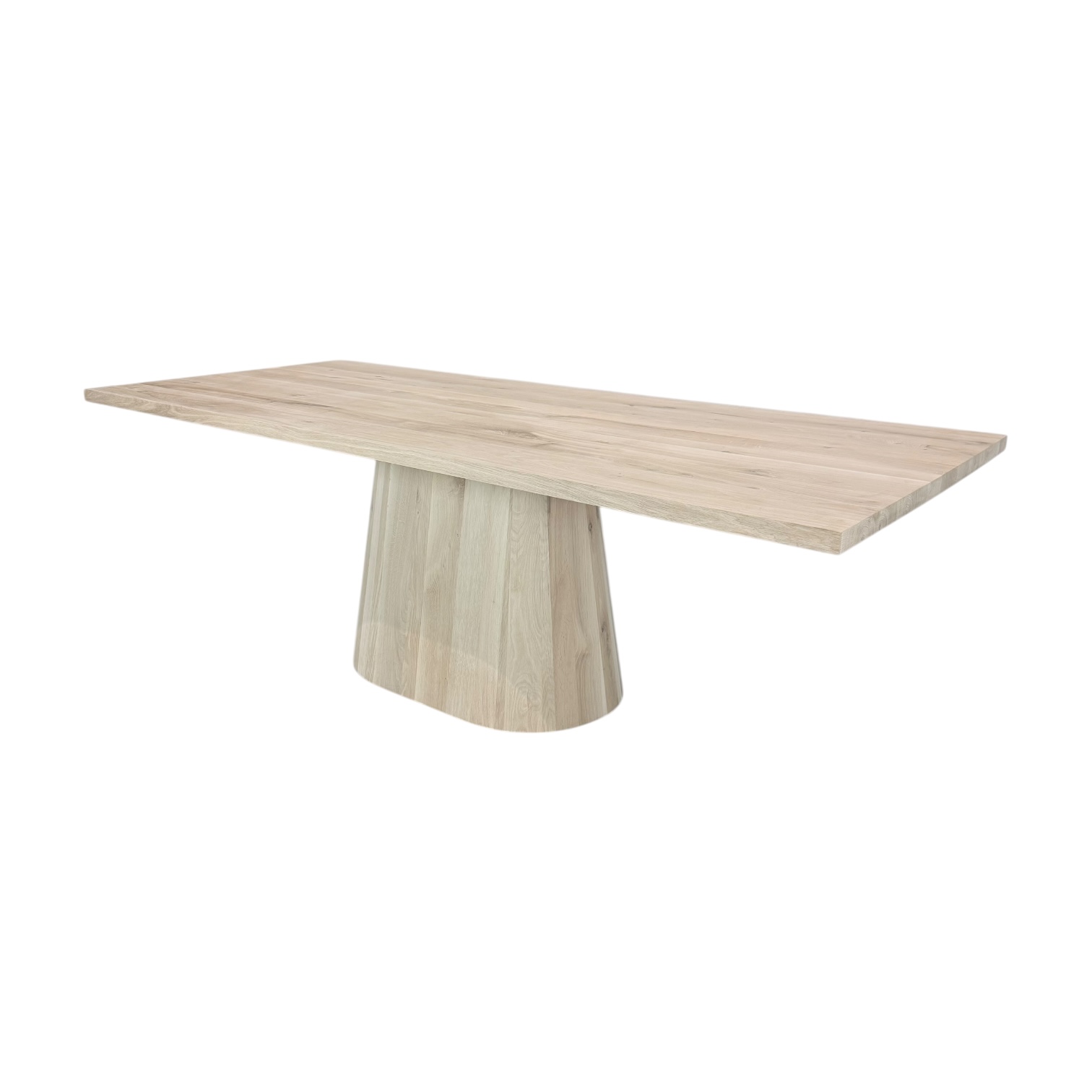 Massief eiken tafel recht met eiken kolompoot