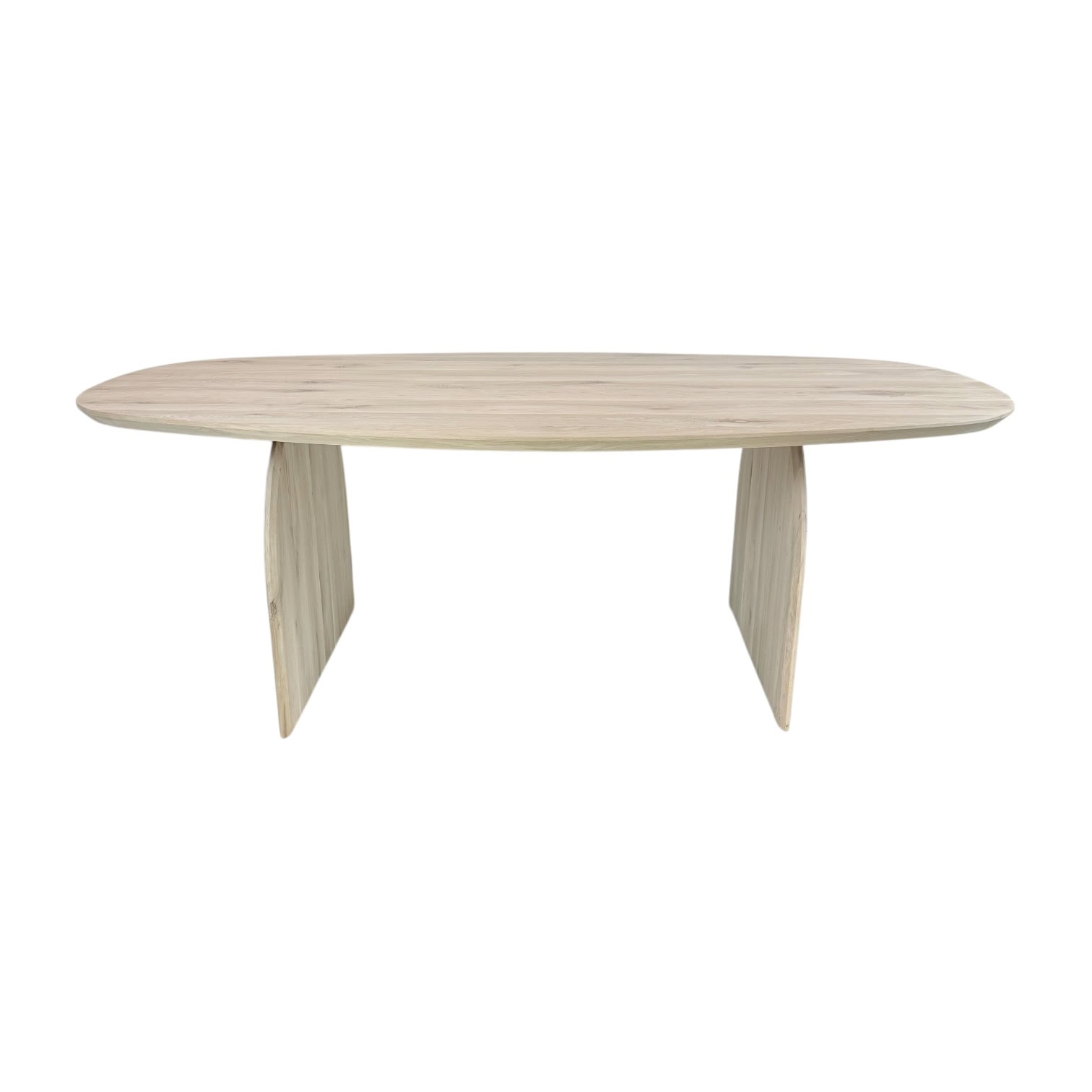Massief eiken Deens ovale tafel met eiken plathout poten - Afbeelding 2