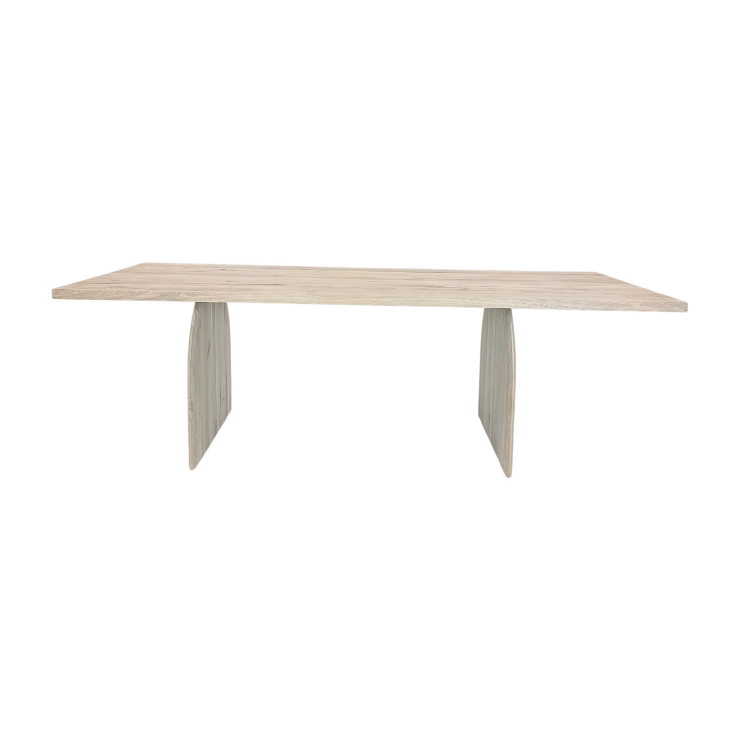 Massief eiken tafel recht met eiken plathout poten - Afbeelding 4
