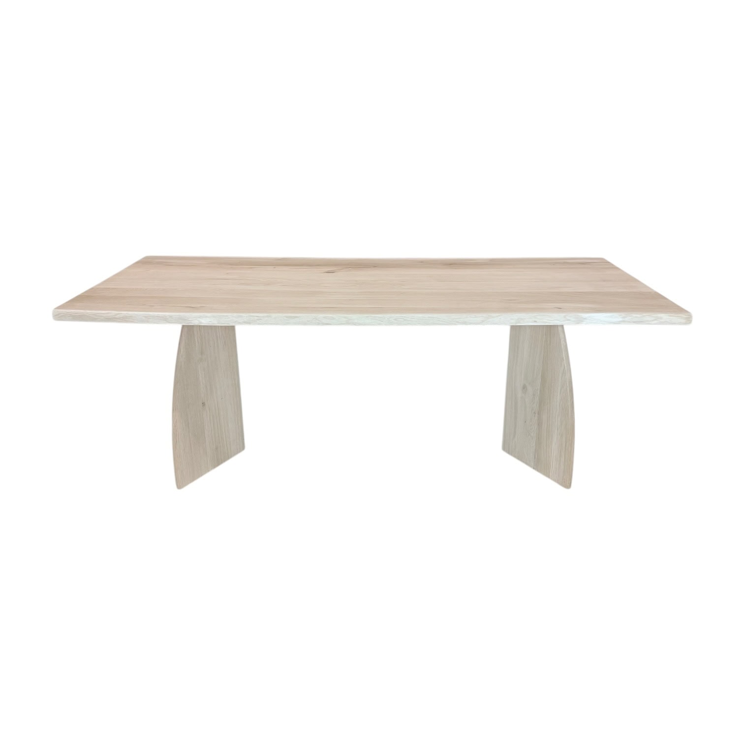 Massief eiken boomstam tafel met eiken driehoek poten - Afbeelding 5